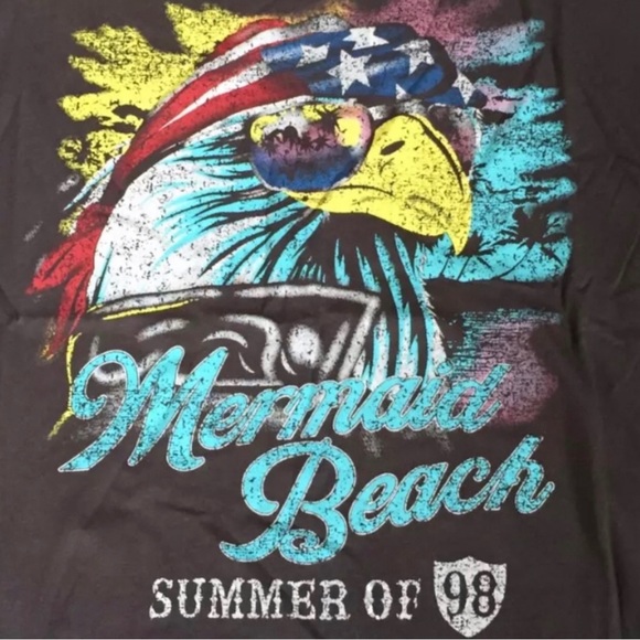 Mermaid Beach Retro Festival Beach Surfer T-Shirt Women’s Multi Sizes NWT - Picture 4 of 9